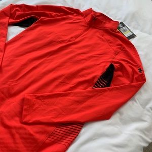 Under Armour ColdGear Half-Zip LS Shirt (M) Red
